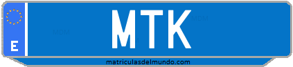 Matrícula de taxi MTK