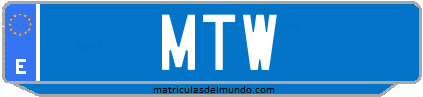 Matrícula de taxi MTW