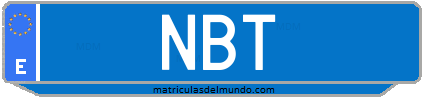 Matrícula de taxi NBT