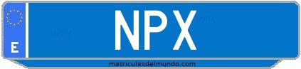 Matrícula de taxi NPX
