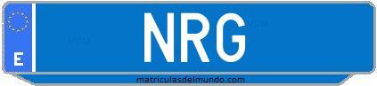 Matrícula de taxi NRG