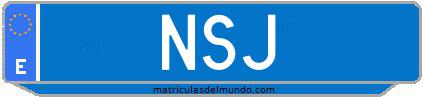 Matrícula de taxi NSJ