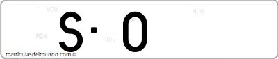 Matrícula de coche de España antigua de 5 cifras