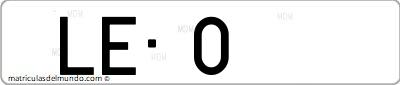 Matrícula de coche de España antigua de 6 cifras