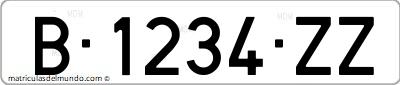 Matrícula de coche de España antigua de Barcelona