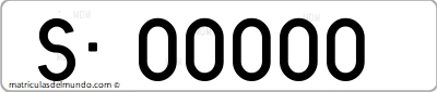 Matrícula de coche de España antigua de 6 números