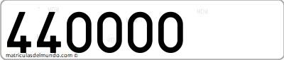 Matrícula de coche de España de la fuerza aérea de las fuerzas americanas en España con 6 numeros