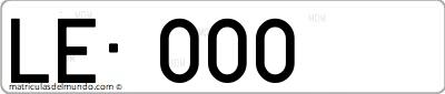 Matrícula de coche de España antigua de 6 cifras