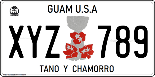 Matrícula de coche de Guam actual en Oceanía
