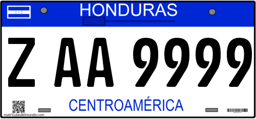 Matrícula de Honduras actual CENTROAMERICA