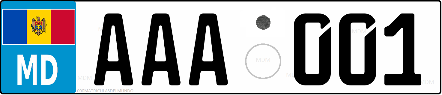 Matrícula de coche de Moldavia ordinaria actual