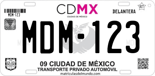 Placa de carro actual de Ciudad de Mexico miniatura gratis