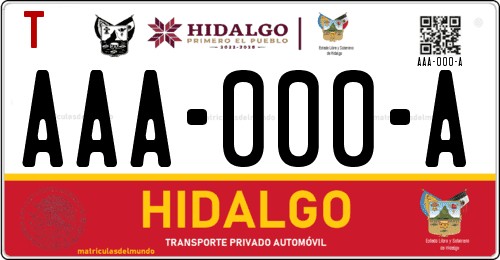 Placa de matrícula de México de Hidalgo