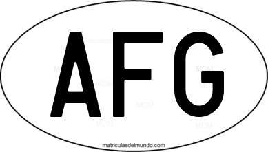 international oval code AFG from Afganistán