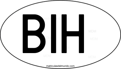 international oval code BIH from Bosnia y Hercegovina