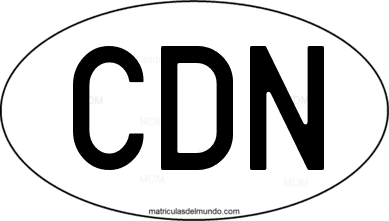 international oval code CDN from Canadá