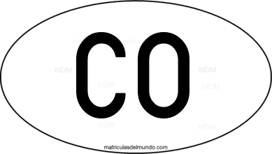international oval code CO from Colombia