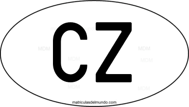 international oval code CZ from República Checa