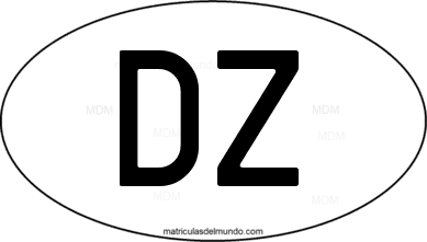 international oval code DZ from Argelia