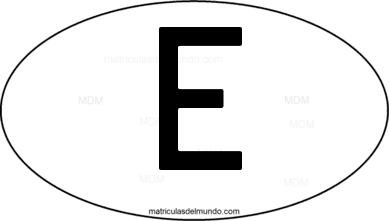 international oval code E from España