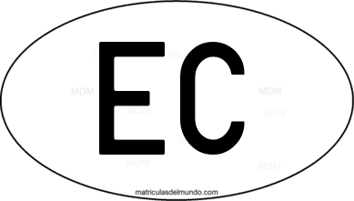 international oval code EC from Ecuador