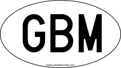 international oval code GBM from Isla de Man