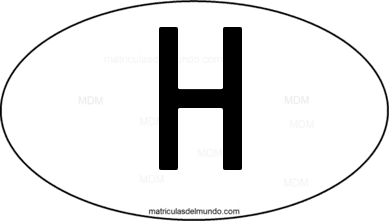 international oval code H from Hungría