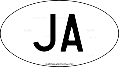 international oval code JA from Jamaica