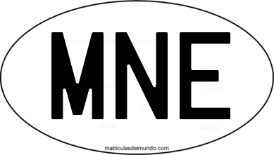 international oval code MNE from Montenegro