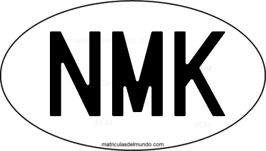 international oval code NMK from Macedonia del Norte