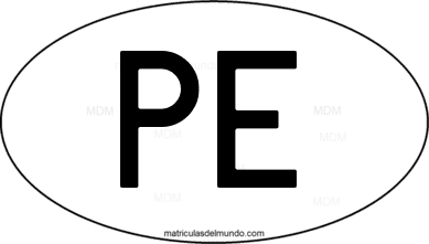 international oval code PE from Perú