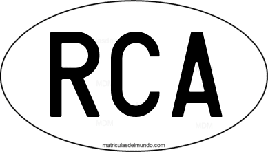 international oval code RCA from República Centroafricana