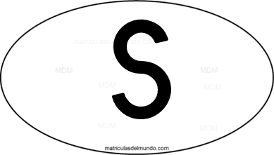 international oval code S from Suecia