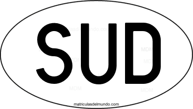 international oval code SUD from Sudán