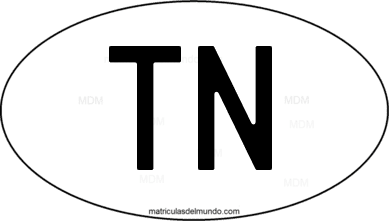 international oval code TN from Túnez