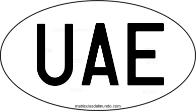 international oval code UAE from Emiratos Árabes Unidos