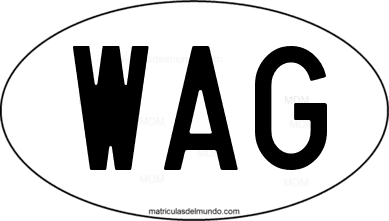 international oval code WAG from Gambia