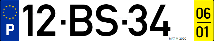 Matrícula de coche de Portugal con matrícula BS