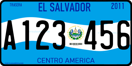 Creador de matrículas de coches de El Salvador CENTRO AMERICA