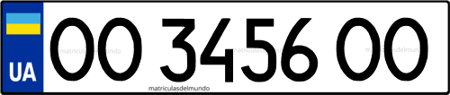 Matrícula de coche de Ucrania con el nuevo código OO