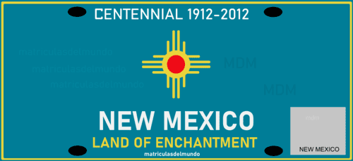 matricula de coche de Nuevo Mexico Land of enchantment