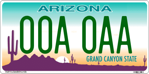 Matrícula de coche de Arizona actual desde 2021