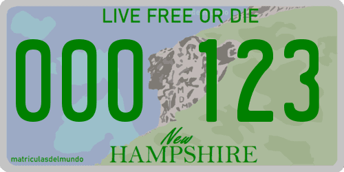 Matrícula de coche de New Hampshire actual