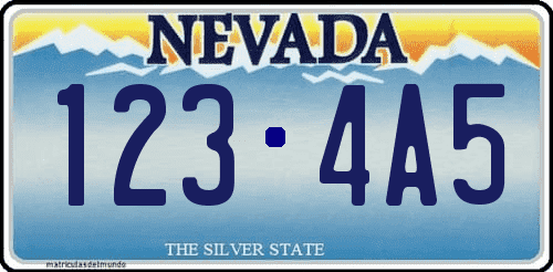 matricula de coche de Nevada actual Silver State