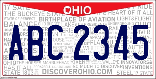 matricula de Ohio Beautiful 1803 Birthplace of Aviation ABC2345
