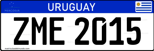 Matrícula de Uruguay actual