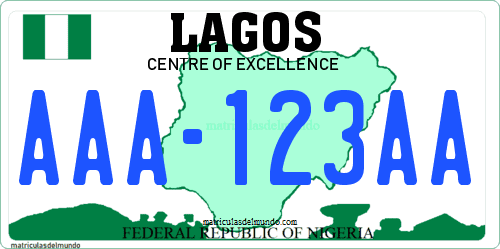 Matrícula de coche de Nigeria Lagos Nigerian license plate