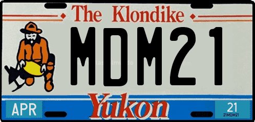Matrícula de Canadá de Yukon americana