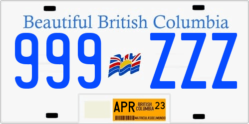 Matrícula de Canadá de la Columbia Británica British Columbia license plate