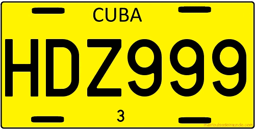 Matrícula de Cuba antigua creada gratis